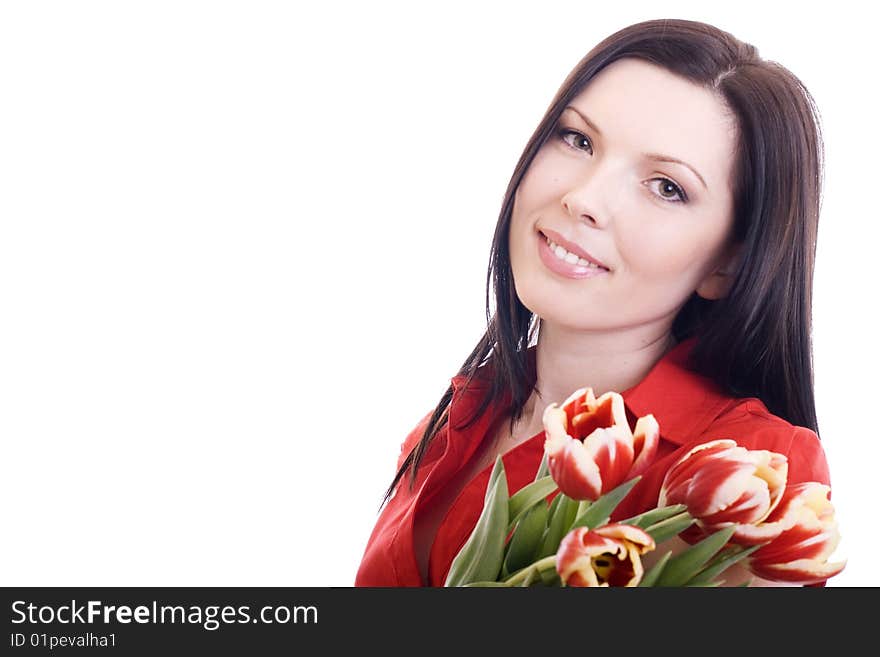 Portrait of a woman with flowers