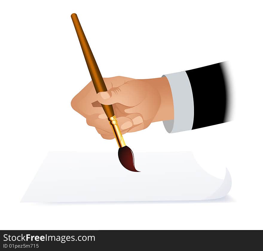 Drawing hand,vector illustration, AI file included