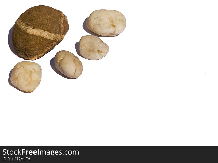 Stones isolated on white background.