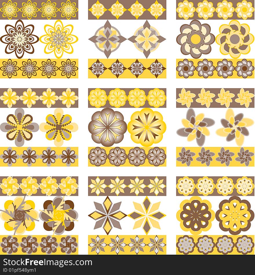 Nine seamless patterns