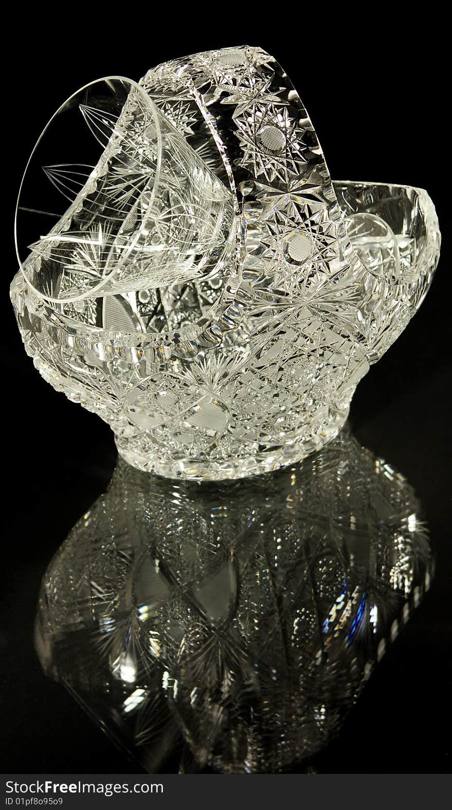 Wine glass in a crystal basket
