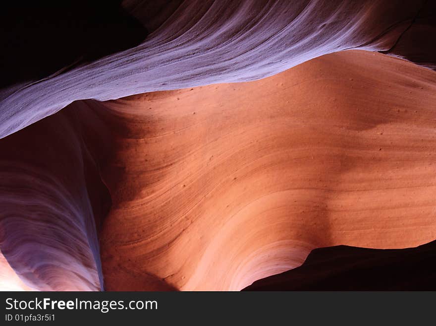 Rich colored layers of upper antelope canyon