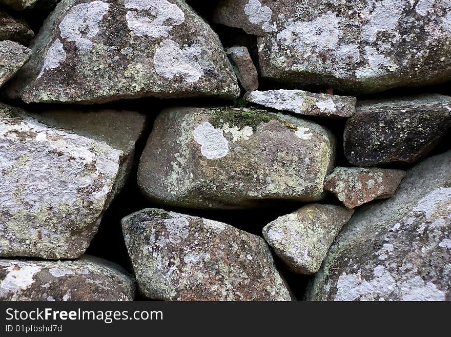 Stone wall texture out in the field