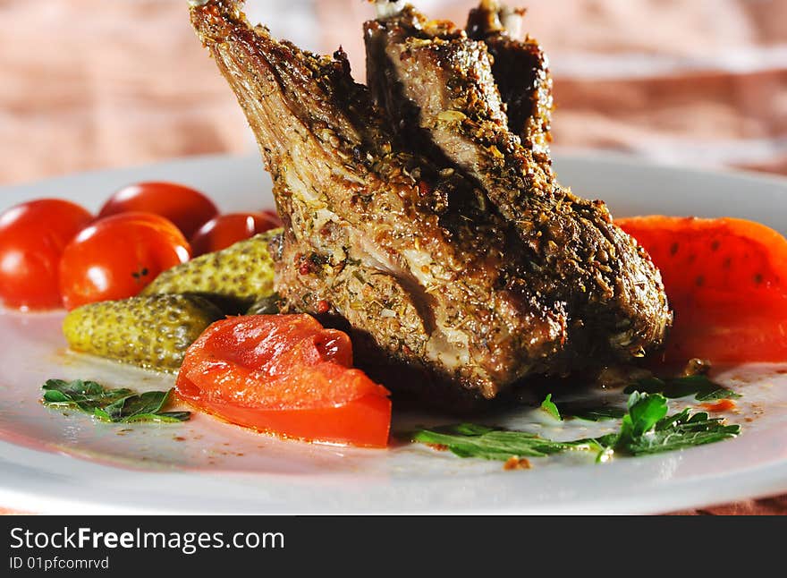 Hot Meat Dishes - Bone-in Lamb with Pickled Vegetables