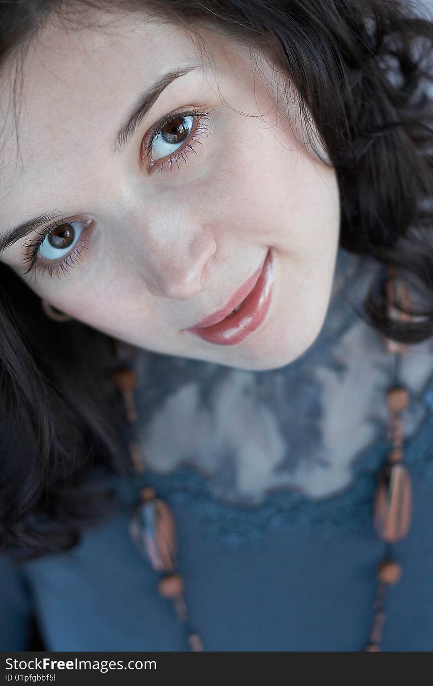 Portrait of young lady with brown eyes. Portrait of young lady with brown eyes