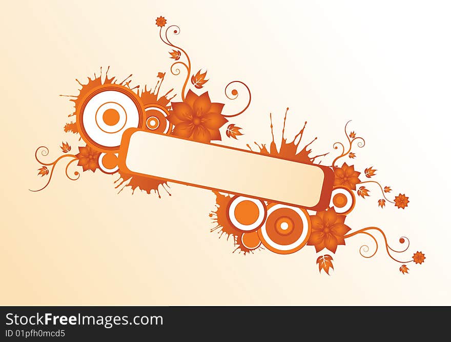 Orange floral frame for text