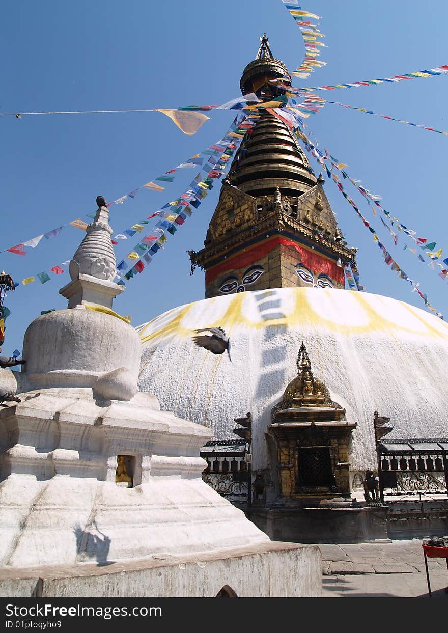 Nepalese stupa in Swayambhunath, Nepal