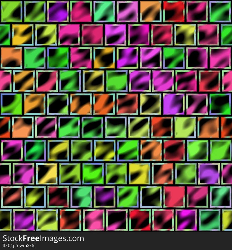 Colorful wall, tiles seamless as a pattern