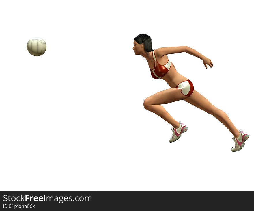 Woman playing volleyball