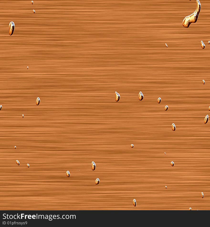 Water drops over brushed copper, tiles seamless as a pattern. Water drops over brushed copper, tiles seamless as a pattern