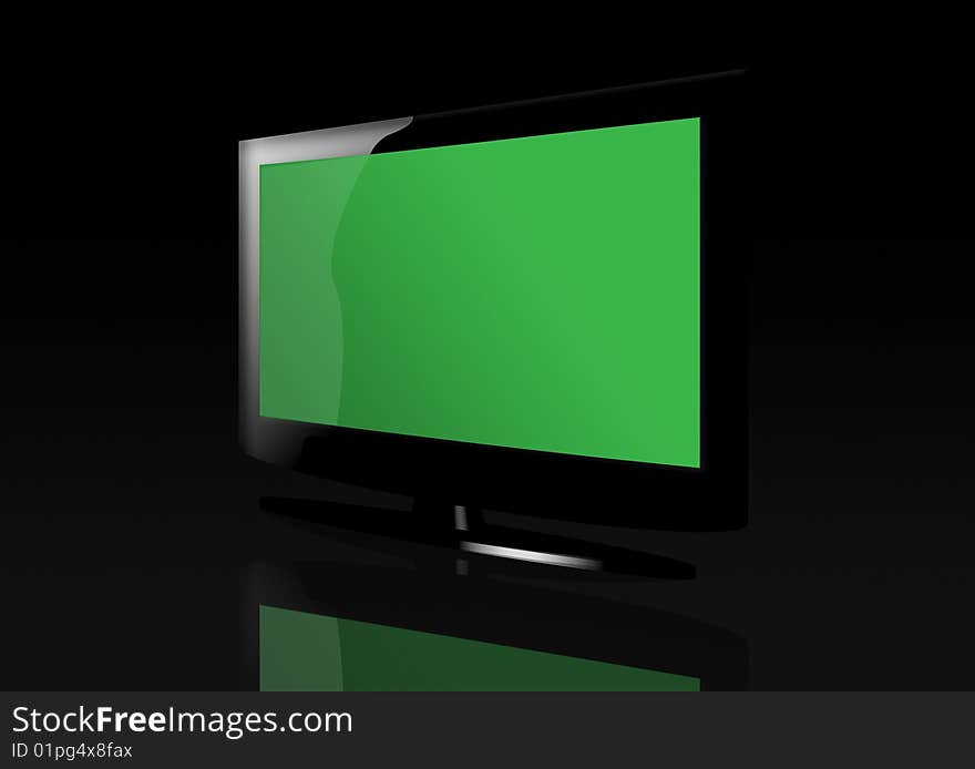 Glossy Green Flat Screen TV