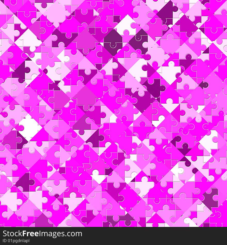 Manic or chaotic pink jigsaw pattern, tiles seamlessly. Manic or chaotic pink jigsaw pattern, tiles seamlessly