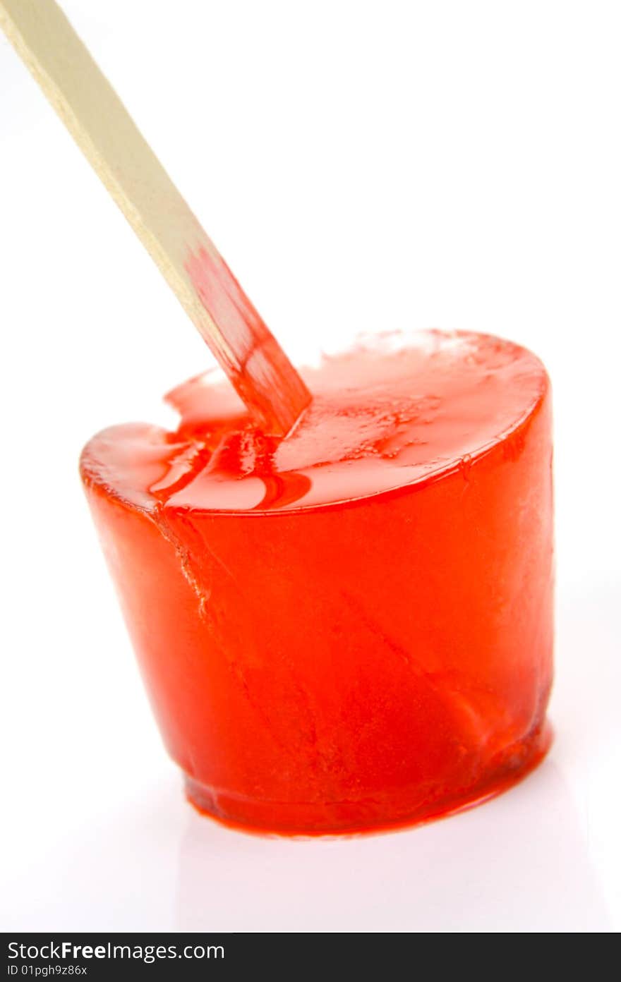 Flovored icy poles isolated against a white background