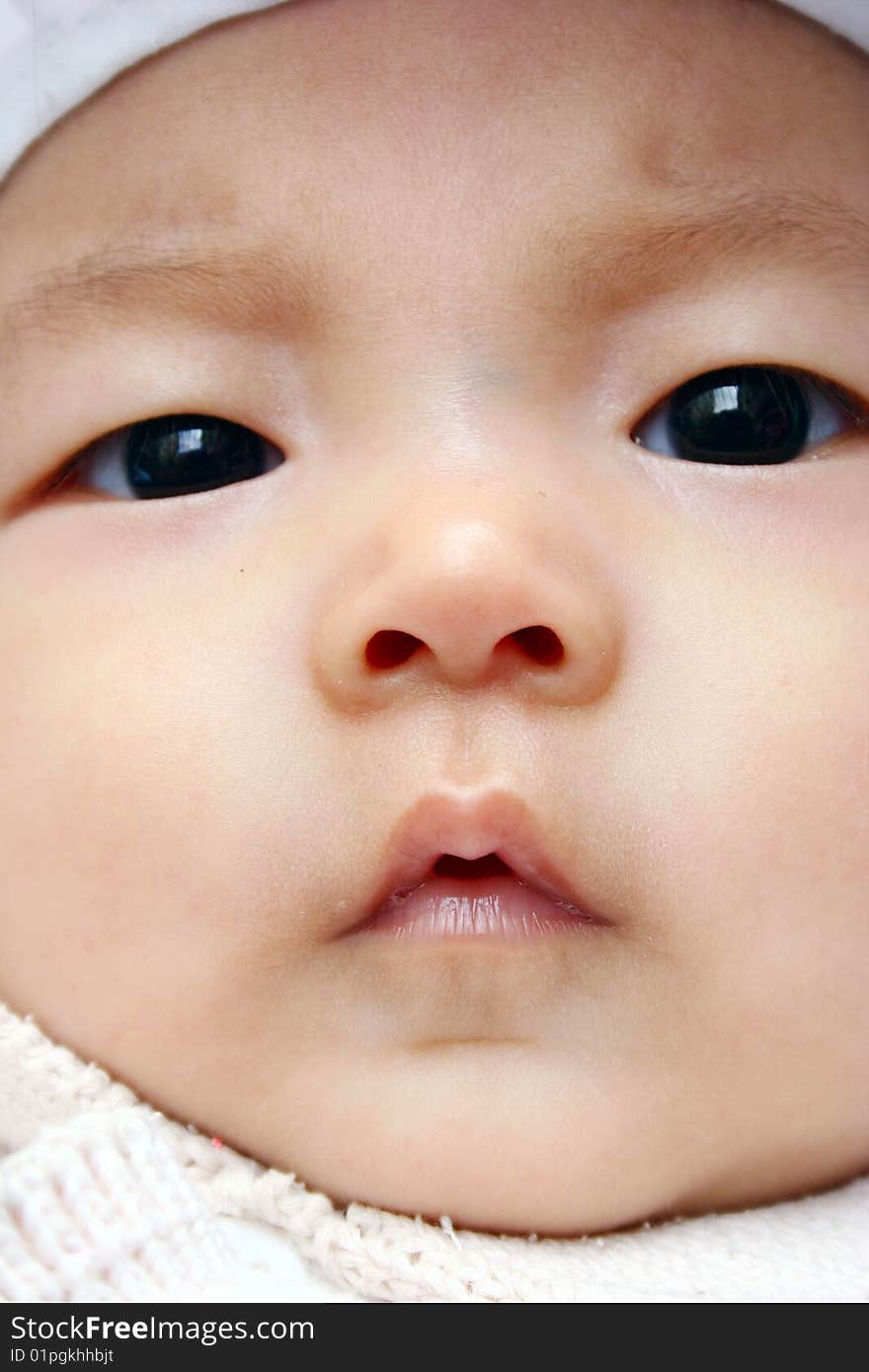 China's baby face When the three-month baby