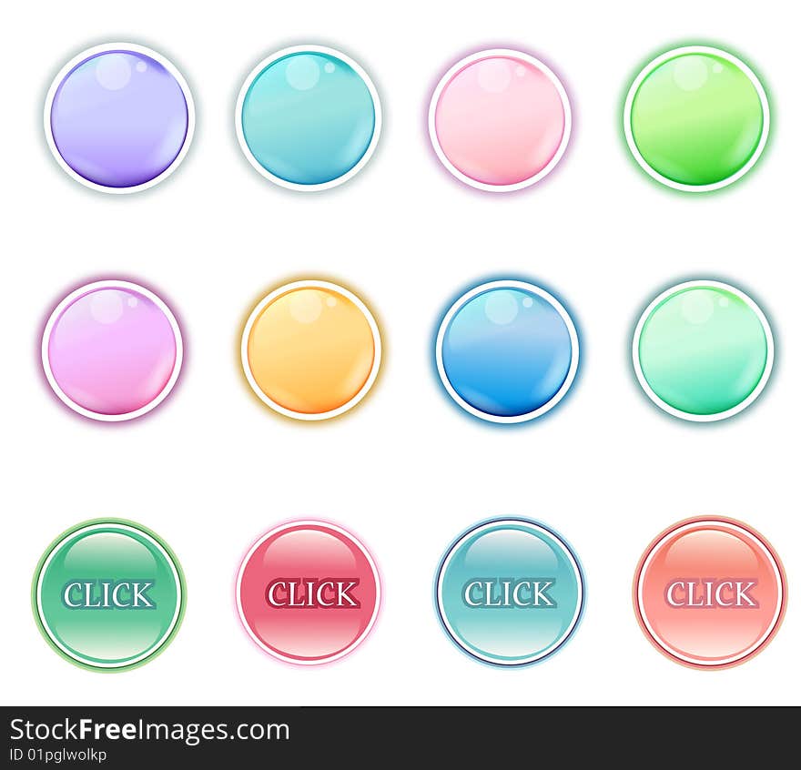 A group of color button on the background