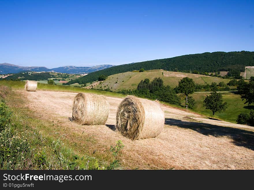 Three hay bales