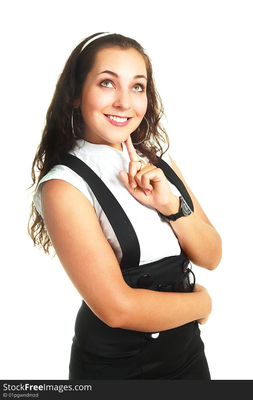 Portrait of a young beautiful thoughtful businesswoman. Portrait of a young beautiful thoughtful businesswoman