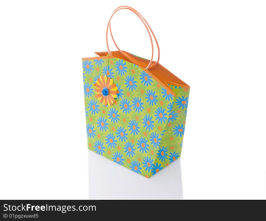 Gift bag isolated on white