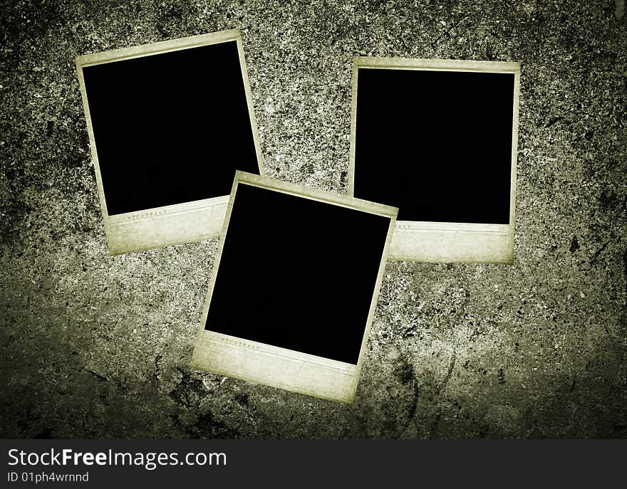 Isolated photos on concrete texture surface background