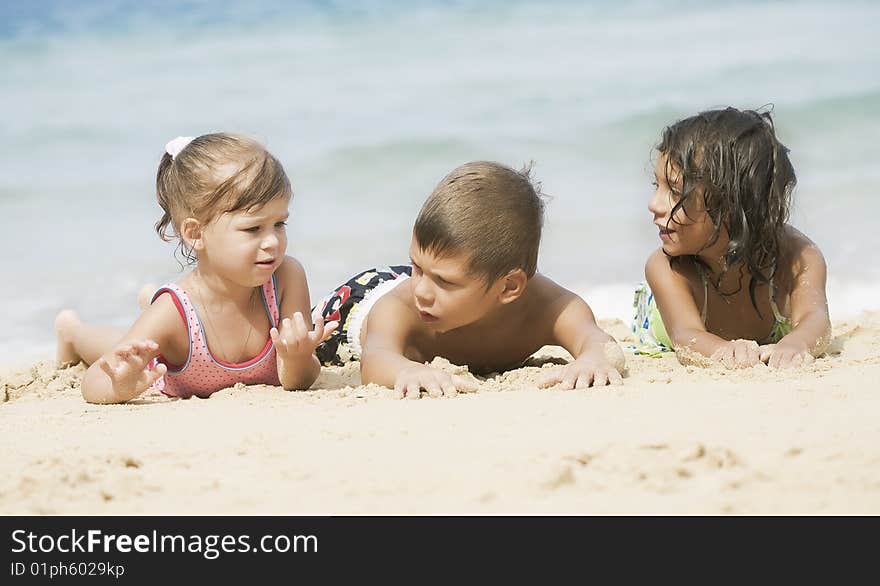 Portrait of little kids having good time in summer  environment. Portrait of little kids having good time in summer  environment