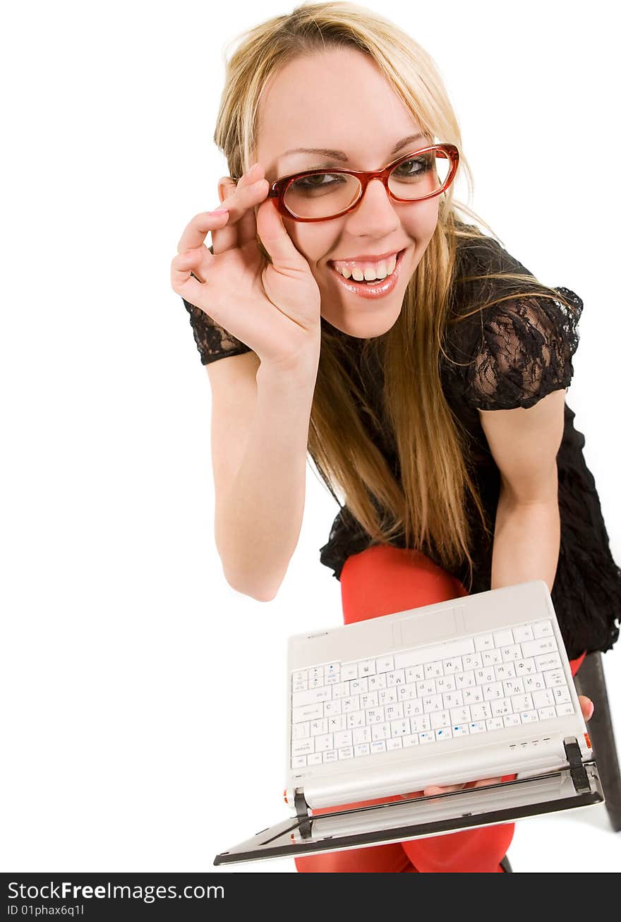 Young woman with laptop