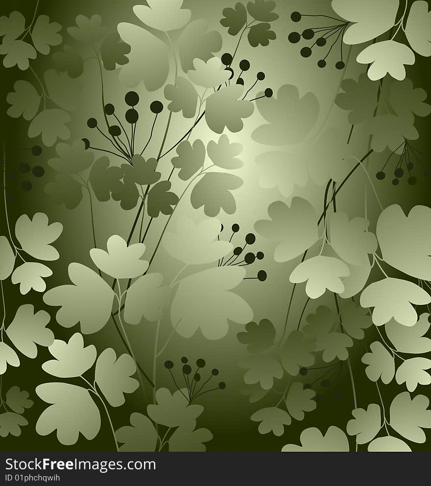 Floral style design vector background with leaves. Floral style design vector background with leaves