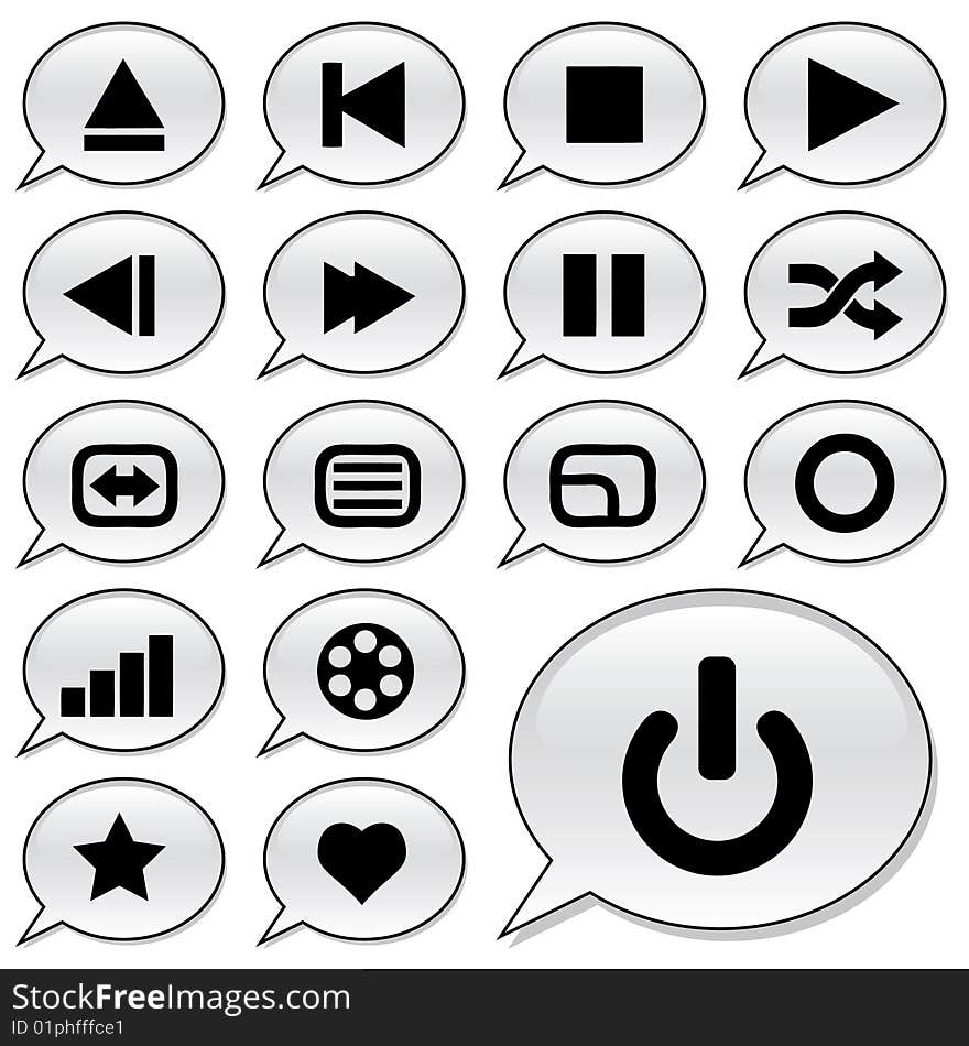 Vector collection of media icons