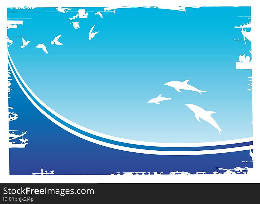 Vector illustration of the sea. Vector illustration of the sea