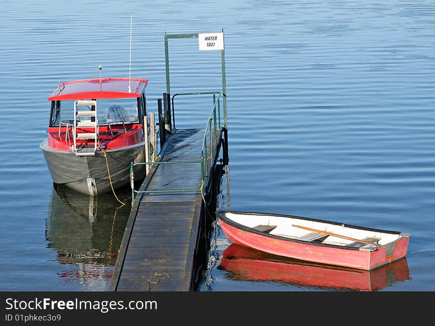 Speed Boat And Canoe