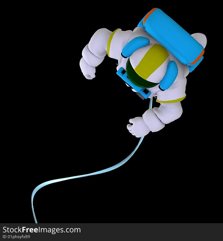 Rendering of an astronaut with Clipping Path over black