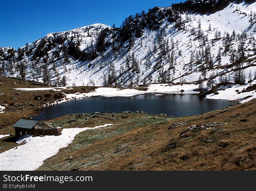 Mountains lake on the Rhaetian Alps (Sondrio - Italy). Mountains lake on the Rhaetian Alps (Sondrio - Italy)