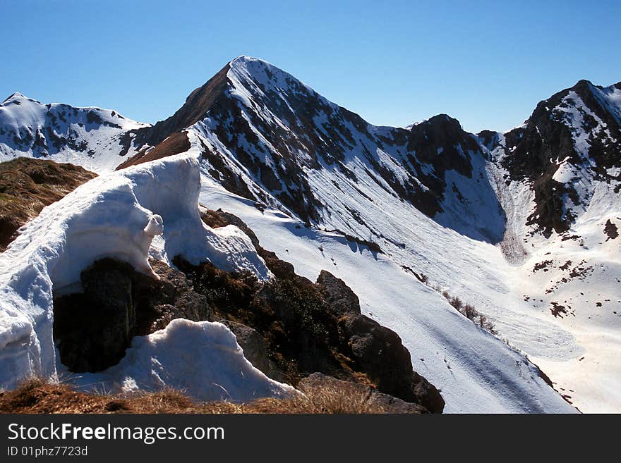 Top of the mountain on the Rhaetian Alps (Sondrio - Italy)