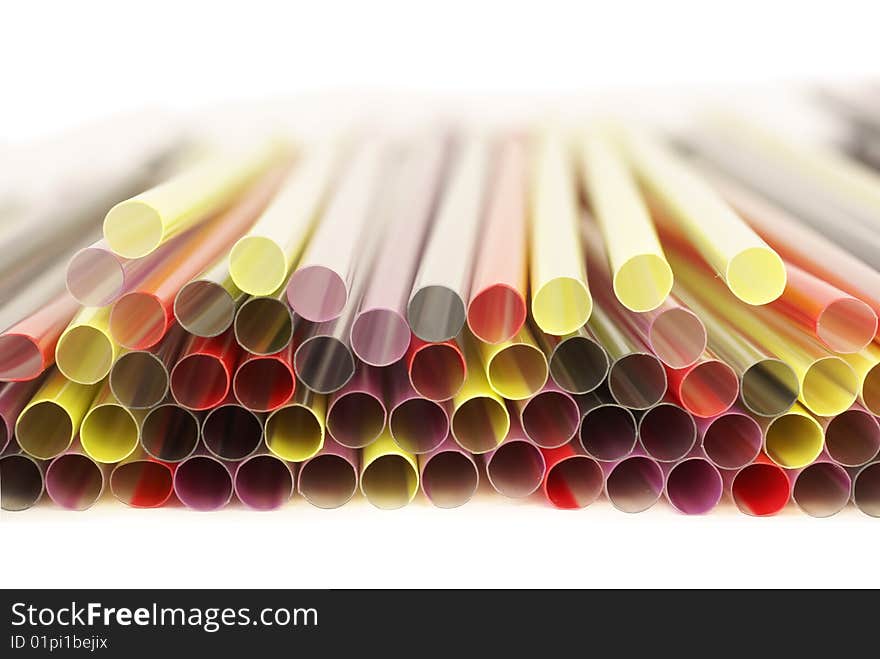 Closeup of drinking straws