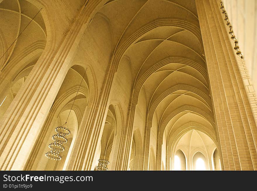 Ceiling and pillar in a church