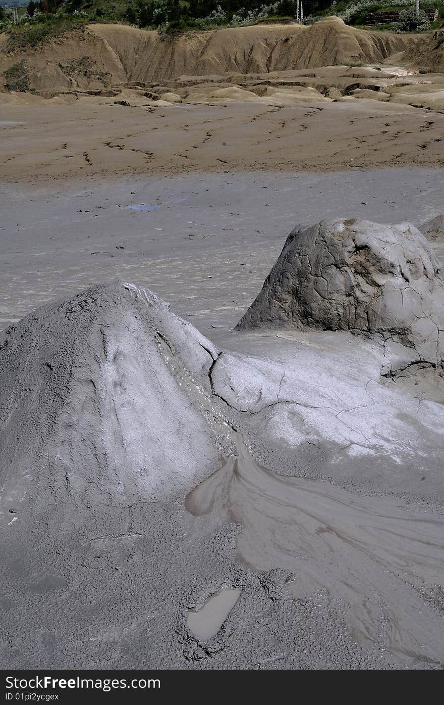 Landscape with different forms from muddy volcanoes. Landscape with different forms from muddy volcanoes