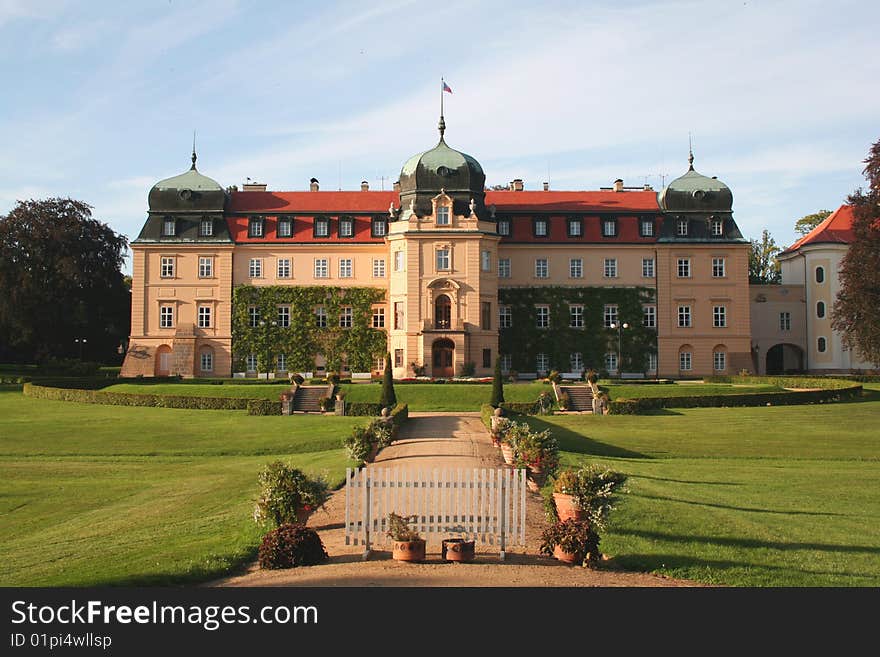 Beautiful chateau with a park in the Central Region in the Czech Republic. Beautiful chateau with a park in the Central Region in the Czech Republic.