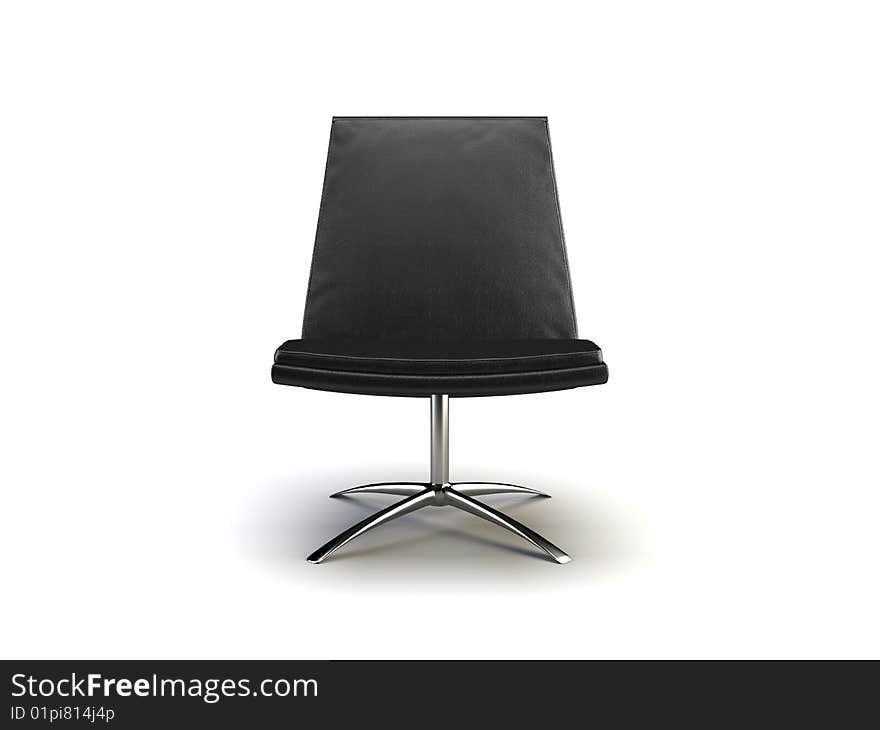 Black modern chair on the white background