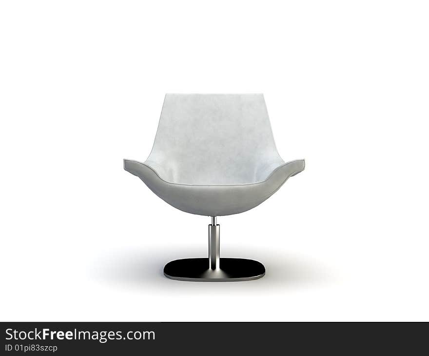 White modern chair on the white background