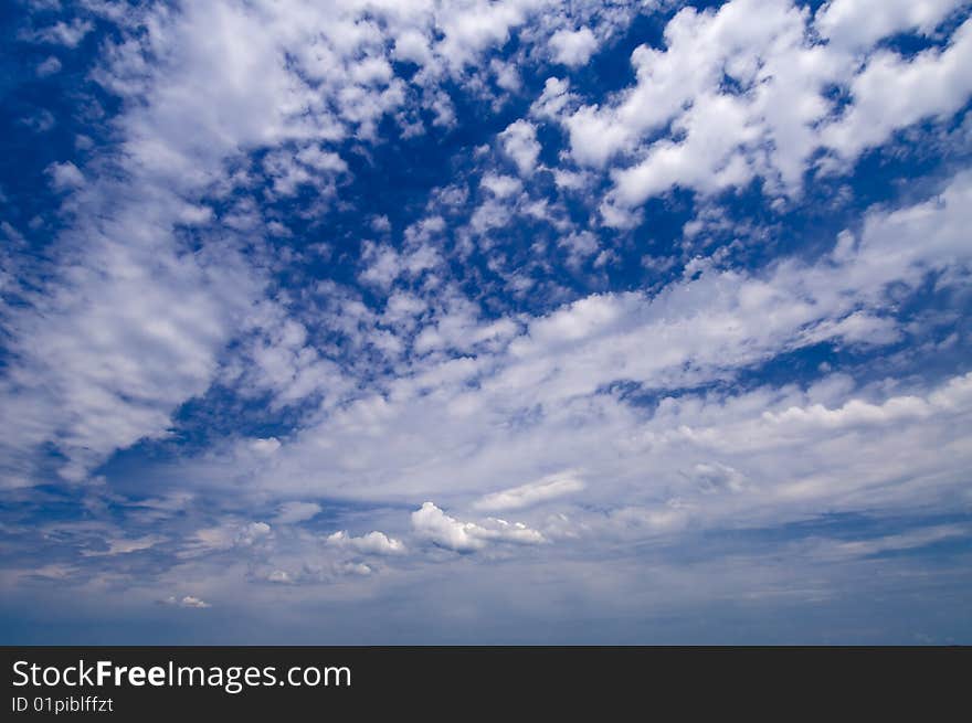 Wide angle blue sky with daylight background