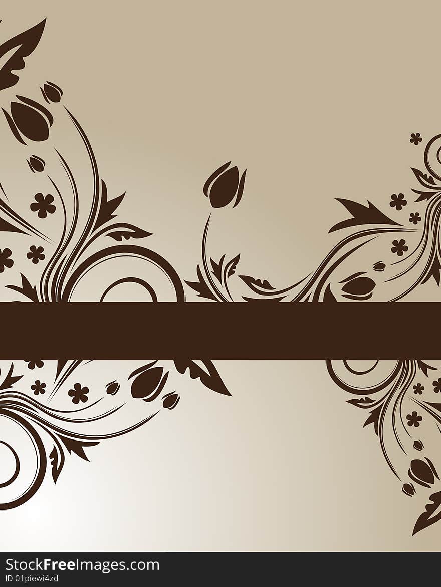 Brown floral background with place for your text