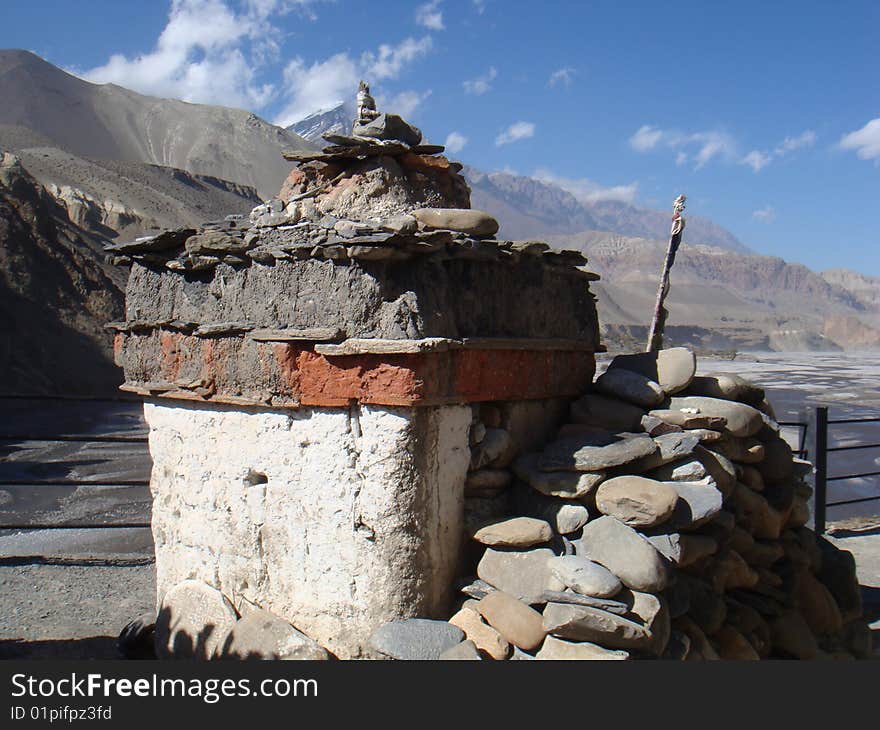 View of prayer stone