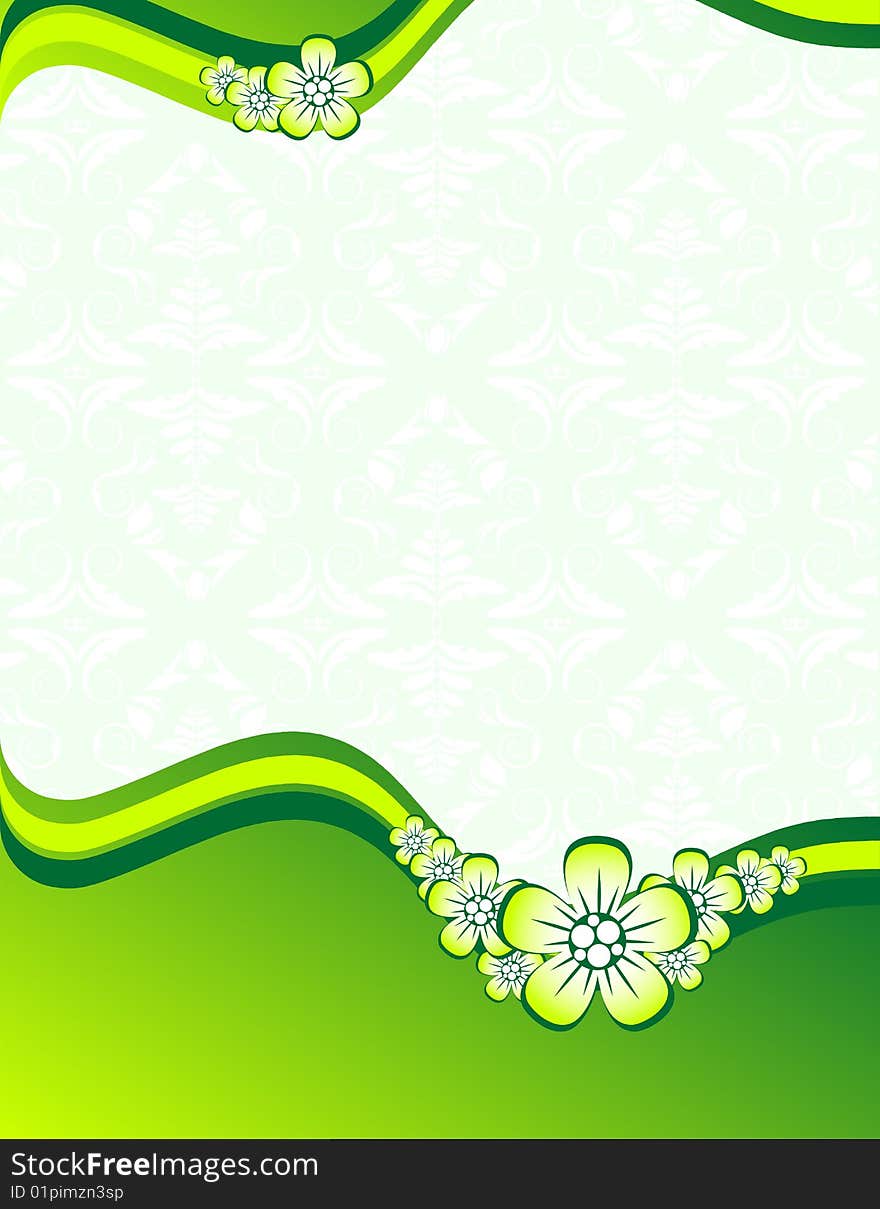 Green floral background with place for your text