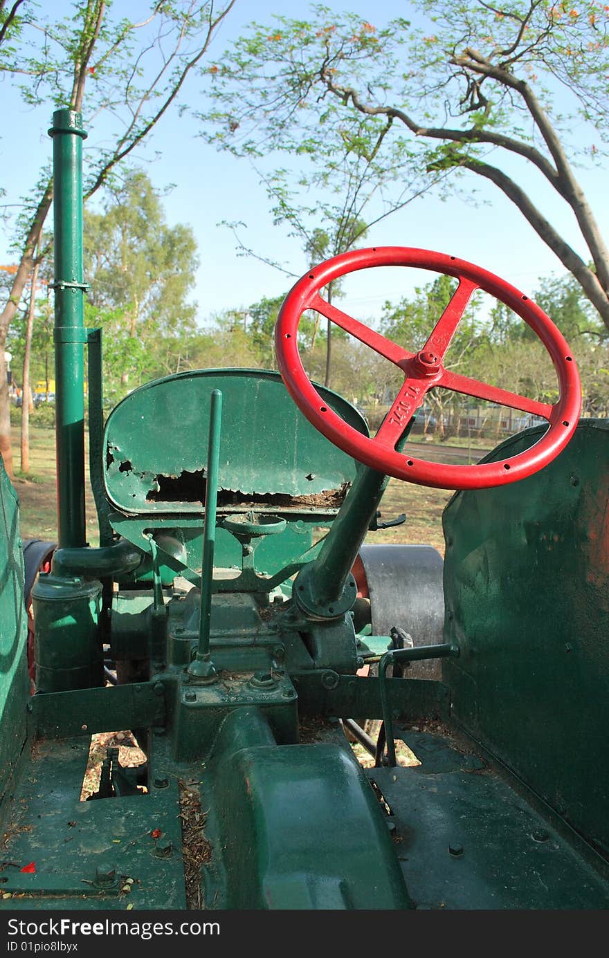 This road roller is lying in the amusement park of Indore, India. This road roller is lying in the amusement park of Indore, India