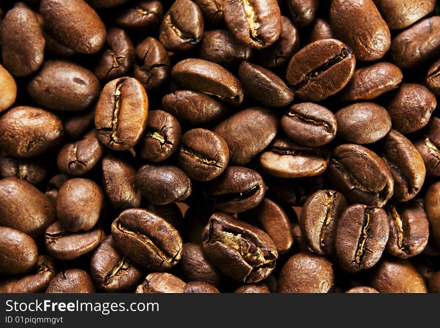 Shot of coffee beans background