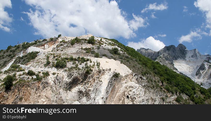 White marble quarry in marina di carrara italy