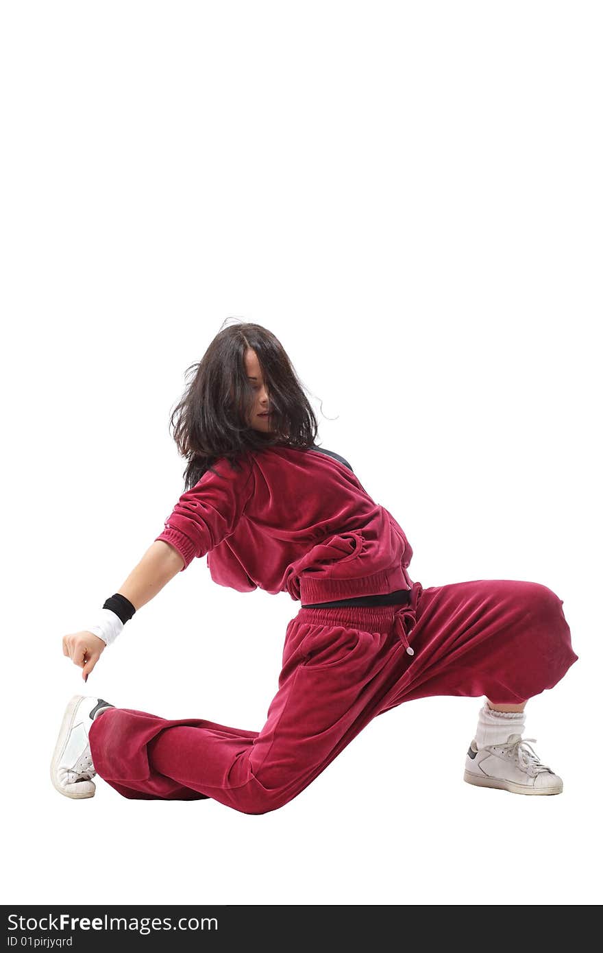 Modern style dancer posing on studio background. Modern style dancer posing on studio background