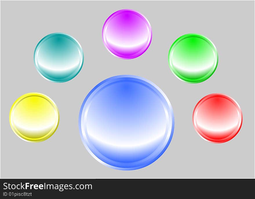 Colored buttons set