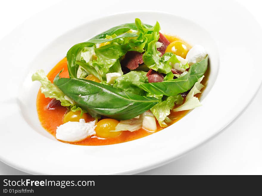 Salad with Smoke-cured Duck Breast