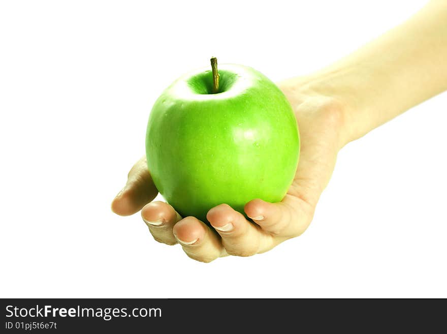 Apple in woman s hand