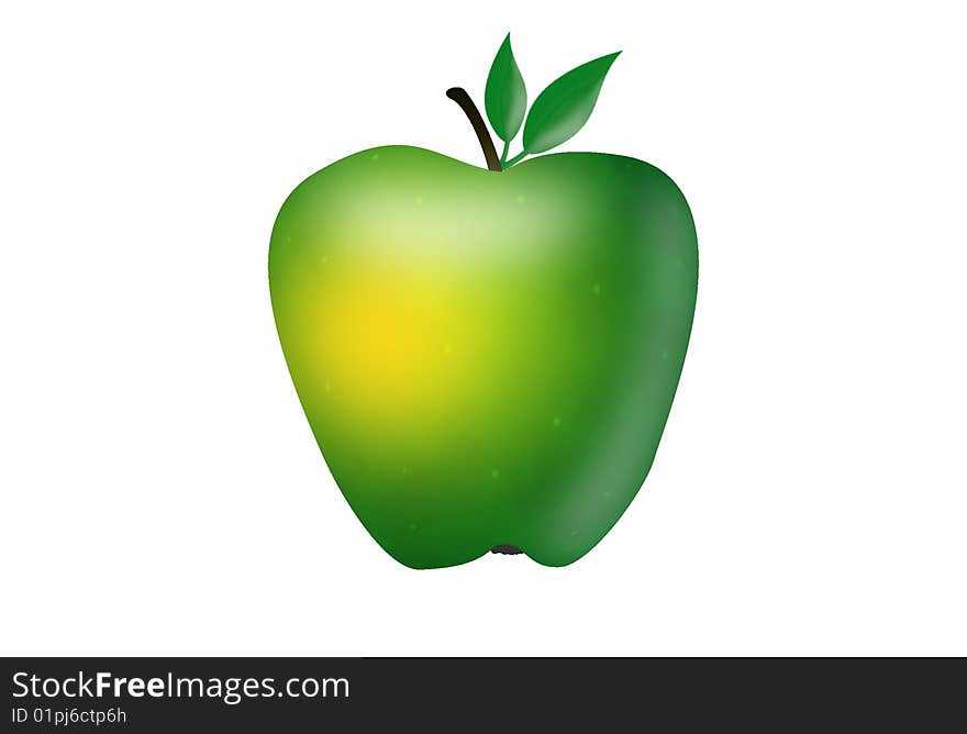 Green and yellow apple